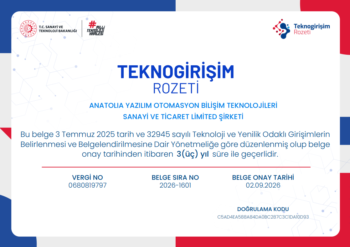 T.C. Sanayi ve Teknoloji Bakanlığı Teknogirişim Rozeti